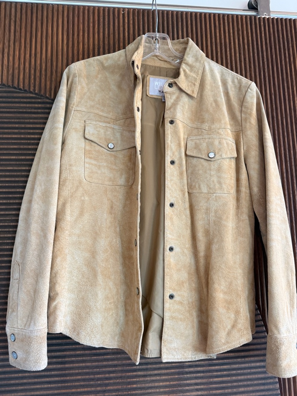 Wilsons Leather Light Tan Suede Shirt Jacket